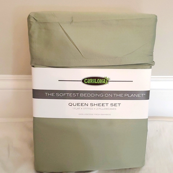 Cariloha Bedding Cariloha Queen Sheet Set Sage Poshmark